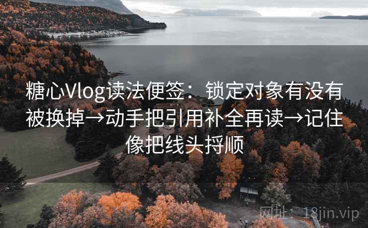 糖心Vlog读法便签：锁定对象有没有被换掉→动手把引用补全再读→记住像把线头捋顺