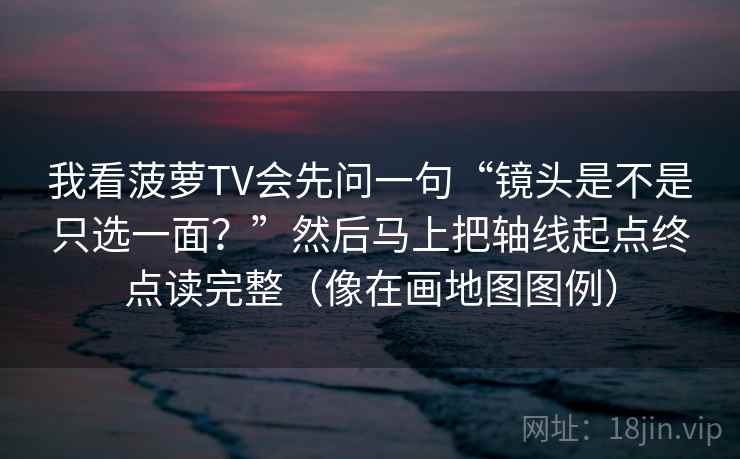 我看菠萝TV会先问一句“镜头是不是只选一面？”然后马上把轴线起点终点读完整（像在画地图图例）